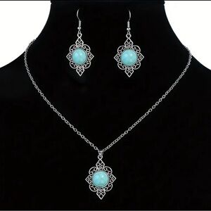 NWT! Glamorous Vintage Flower Jewelry Set Sparkling Gemstone Retro Design